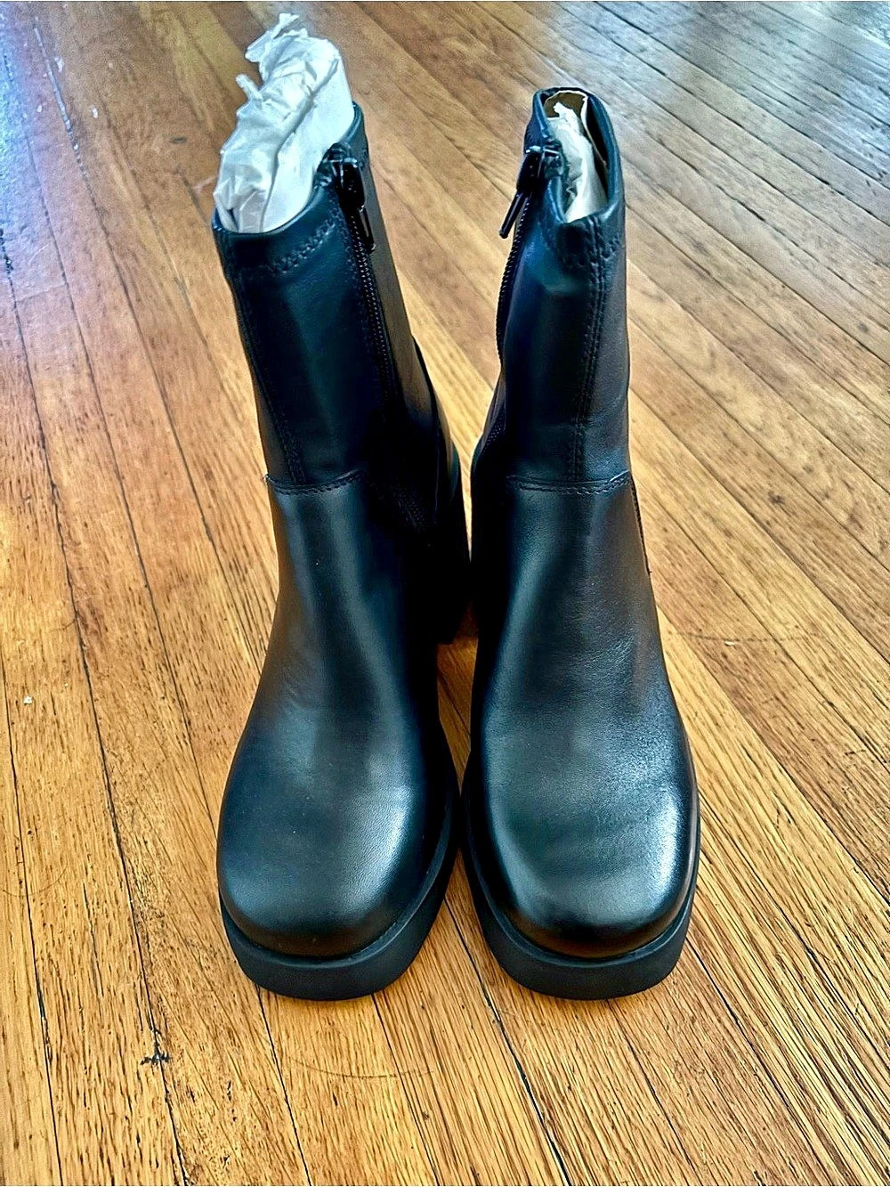 Steven by Steve Madden Zeldie Black Leather Heeled Boots US 6.5 NWT